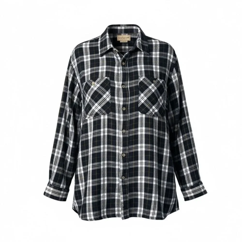 Scandia Woods Plaid Flannel Zip Up Shirt‎